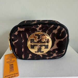 Tory Burch Leopard Print Cosmetic Bag
